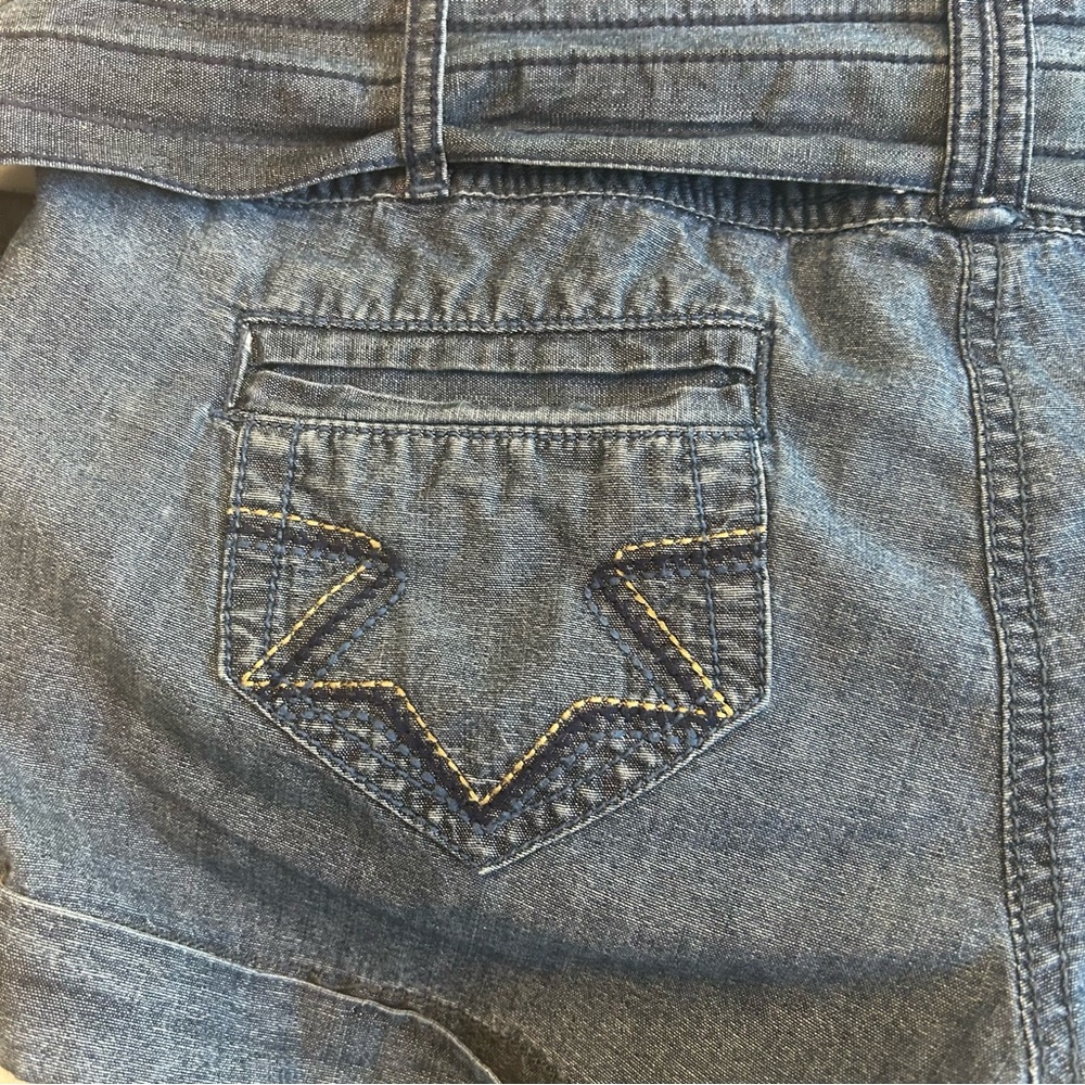 DKNY  Belted Denim Blue Romper, Size 28 - Picture 12 of 15